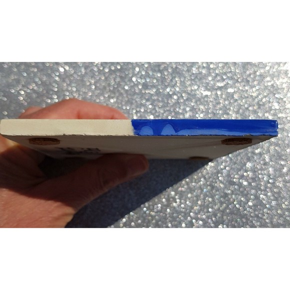 Robin Sterling Art Tile Ceramic Trivet Coaster 2 Houses Night Moon 4.25" RARE - Picture 7 of 11